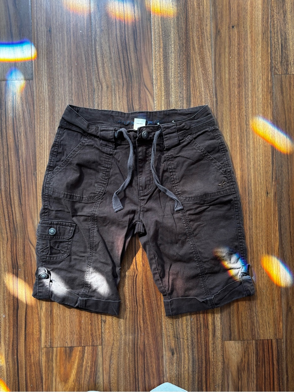 Women’s Arizona Jeans Y2K Casual Drawstring Cargo Shorts - Dark Brown